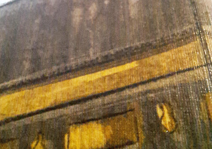 Printed paper texture of Kaaba digital artwork, realistic watercolor finish on fine art paper